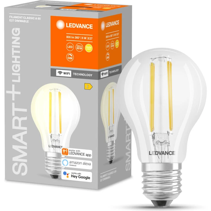 Ledvance Smart+ WiFi E27 6W (2700K) 806 lm – dæmpbar