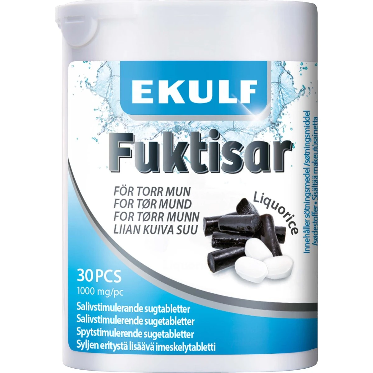 EKULF Fuktisar Liquorice - 30 sugetabletter mod tør mund