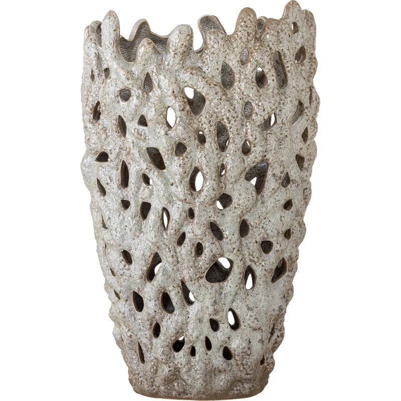 Bloomingville Eunice hvid stentøjsvase 37 cm