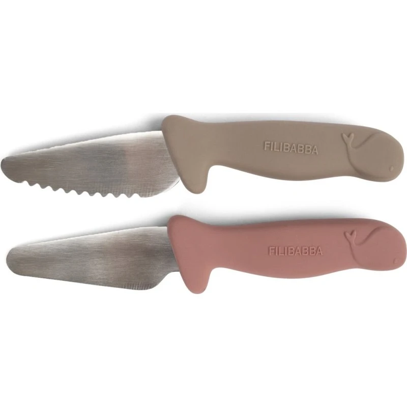 Filibabba Børneknivsæt 2-pak – Warm Grey & Rose