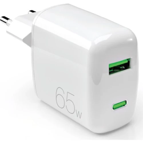 Puro 65W GaN USB-C Vægoplader - Hvid
