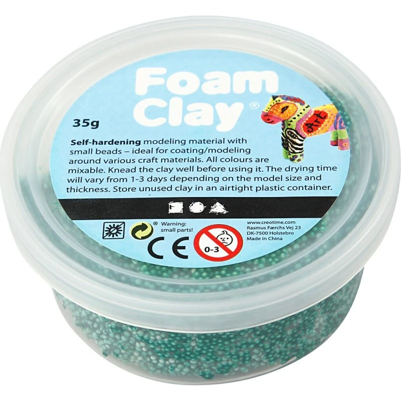 Foam Clay Mørkegrøn 35 g – Selvhærdende modellervoks