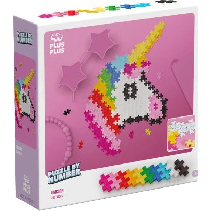 Plus-Plus Puzzle by Number – Enhjørning 250 brikker