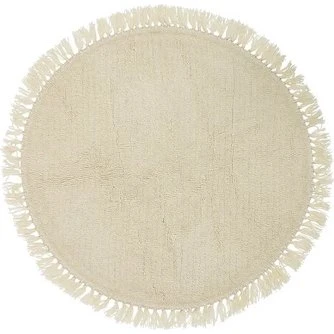 Bloomingville Lenea rundt uldtæppe - Nature/Offwhite