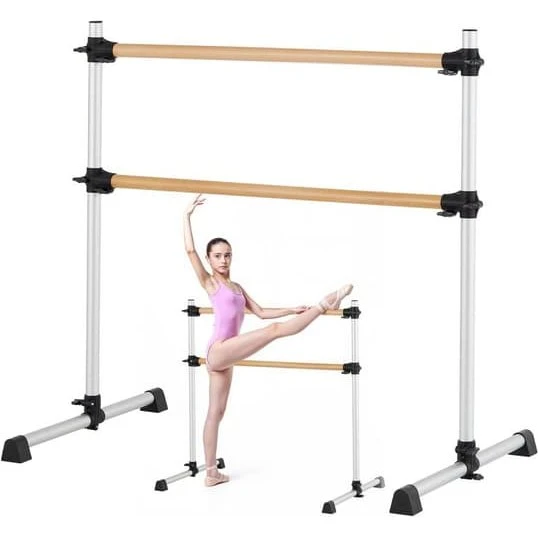 Balletbarre med dobbelt bøgetræ - Højdejusterbar og fritstående