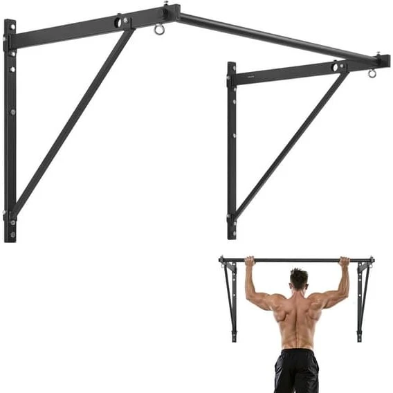 Vægmonteret Pull-up bar i kraftigt kulstofstål - Justerbar dybde