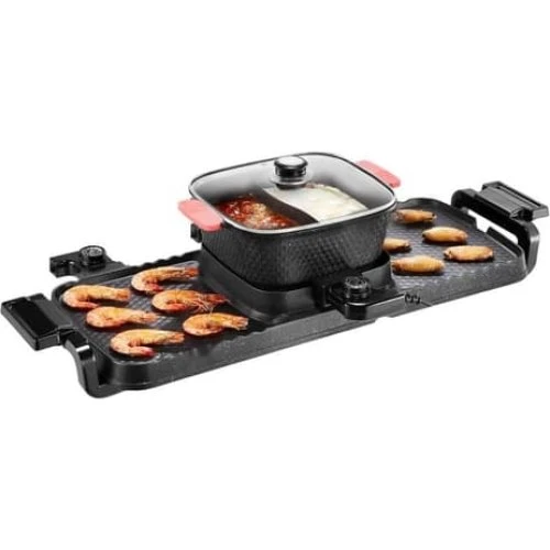 Hot Pot med Grill 2300W - 2-i-1 Elektrisk Grill med Non-stick