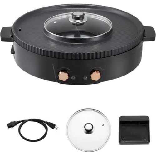 2-i-1 Hot Pot med Grill, 1800W Elektrisk