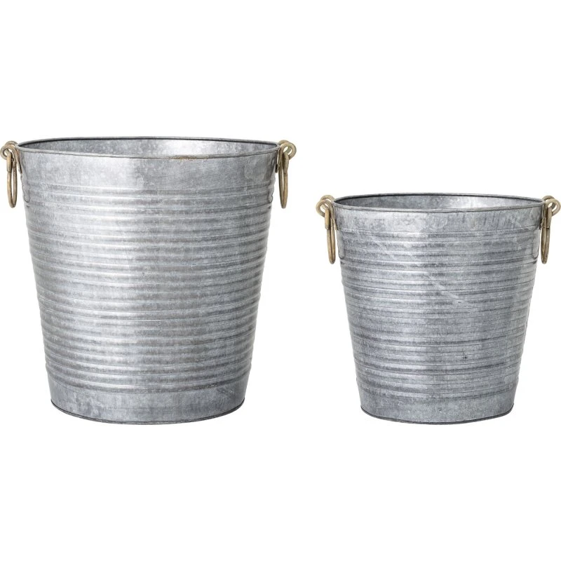 Bloomingville Evar - 2 stk. galvaniserede urtepotter
