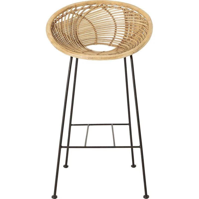Bloomingville Yonne barstol - rattan & jern, natur