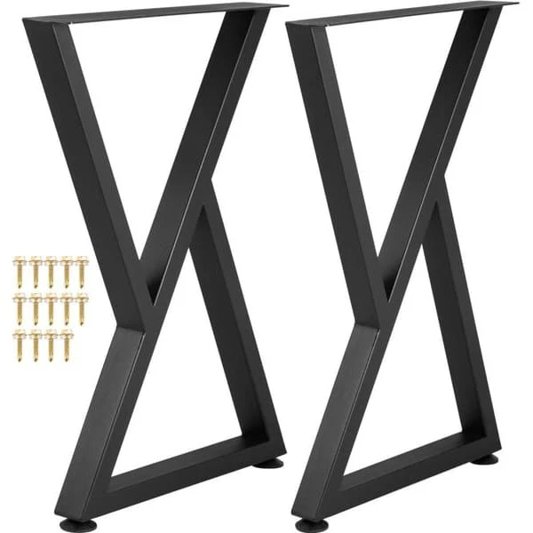 Z Form Metal Bordben Sæt med 2, 28"x18", Stål