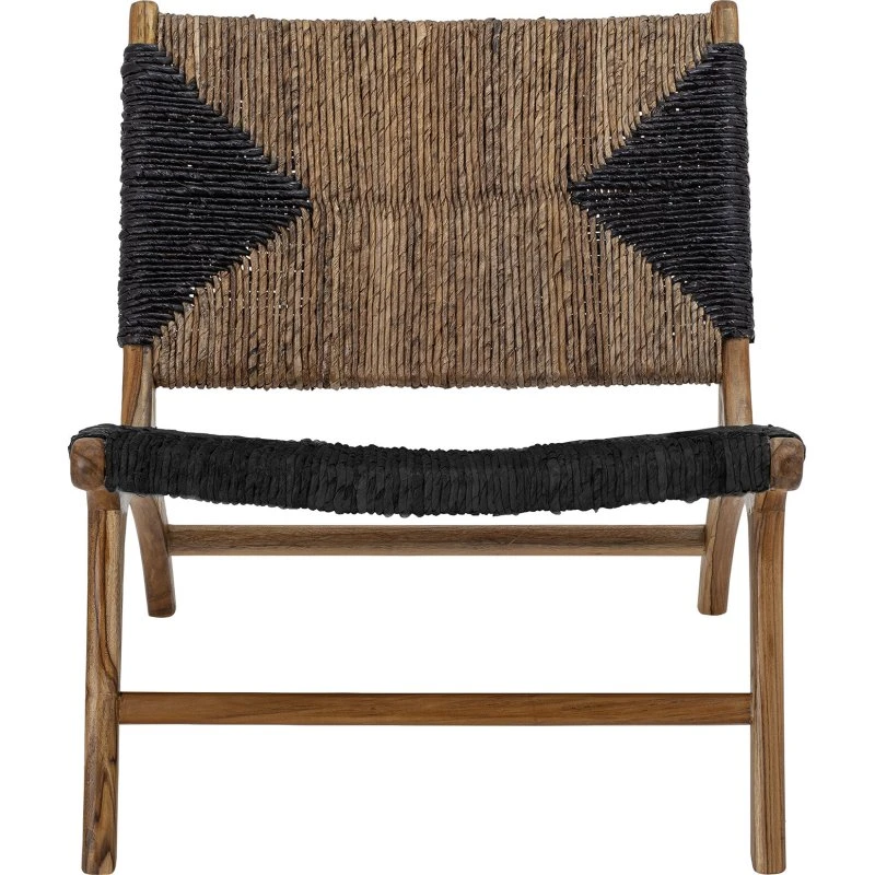 Grant Loungestol i Teak med Sort/Naturligt Sæde