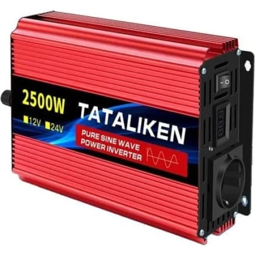 Inverter Ren Sinus Bølge 12V/24V til 220V 2500W EU