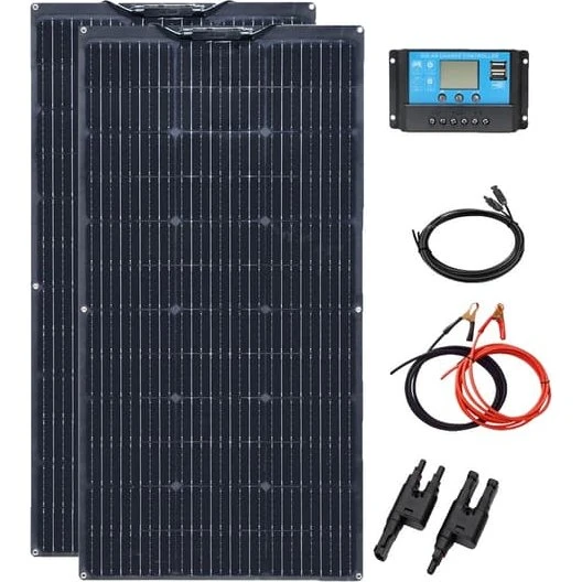 Solcelle Kit 200W Fleksible Paneler - 12V Kompatibelt Sæt
