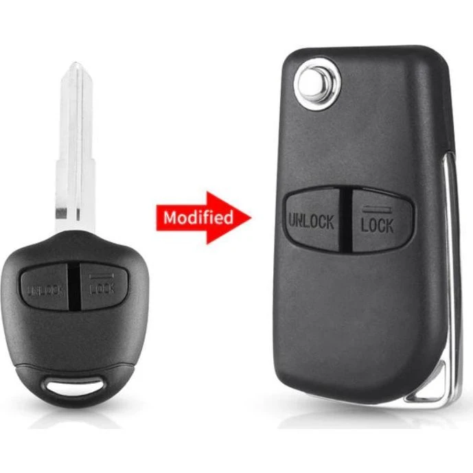 Mitsubishi Remote Key Shell - 2/3 knapper - Sort