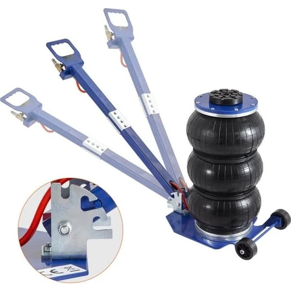 Air Jack 3 tons Triple Luftpose Donkraft med 6 Stålrør