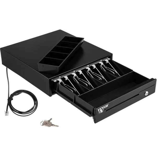13" Kasseapparatskuffe 12V med 4 sedler og 5 mønter