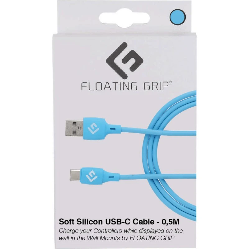 Floating Grip USB-C kabel 0,5 m – Silikone Blå