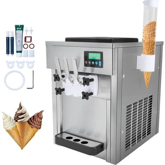 Kommerciel Soft Serve Ismaskine 20L/t - 3 Smagsvarianter