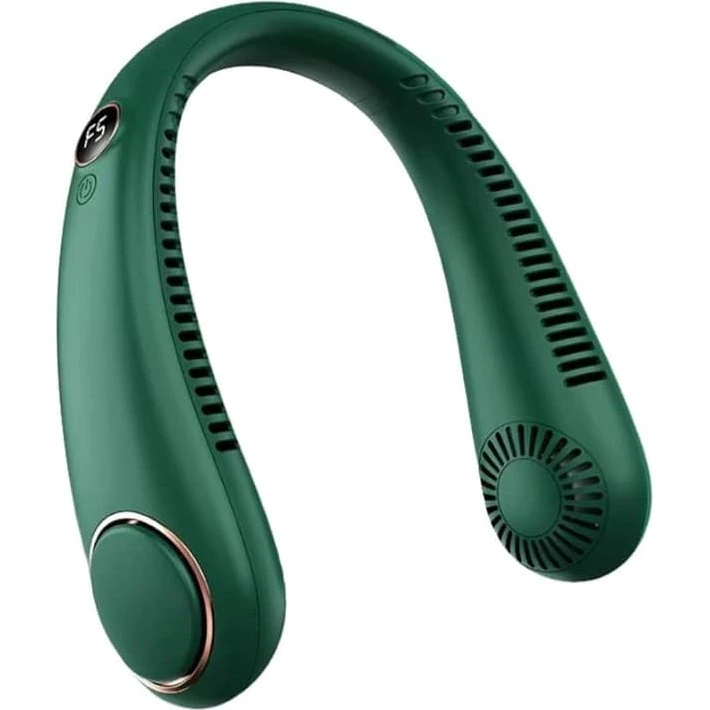 LYEAA Bladeless Halsventilator med Digitalt Display - Grøn