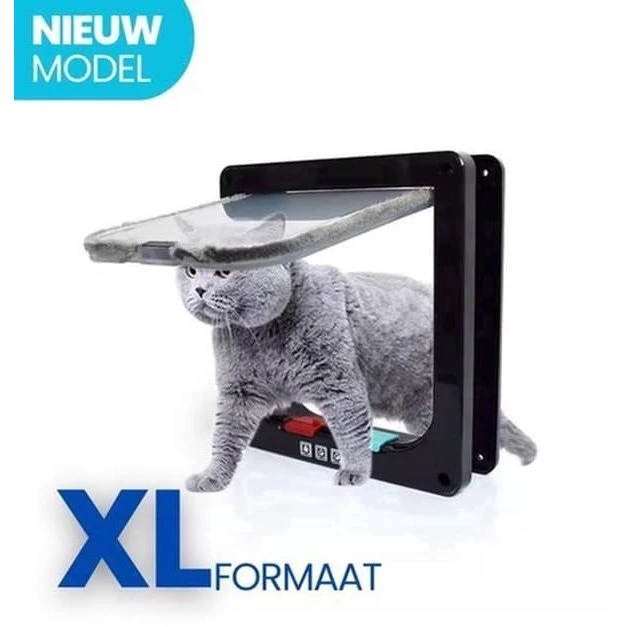 Premium Kattelem XL - Sort - 4 låsepositioner