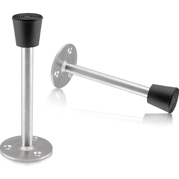 2-pak Rustfri Dørstopper med Gummispids - 120 mm