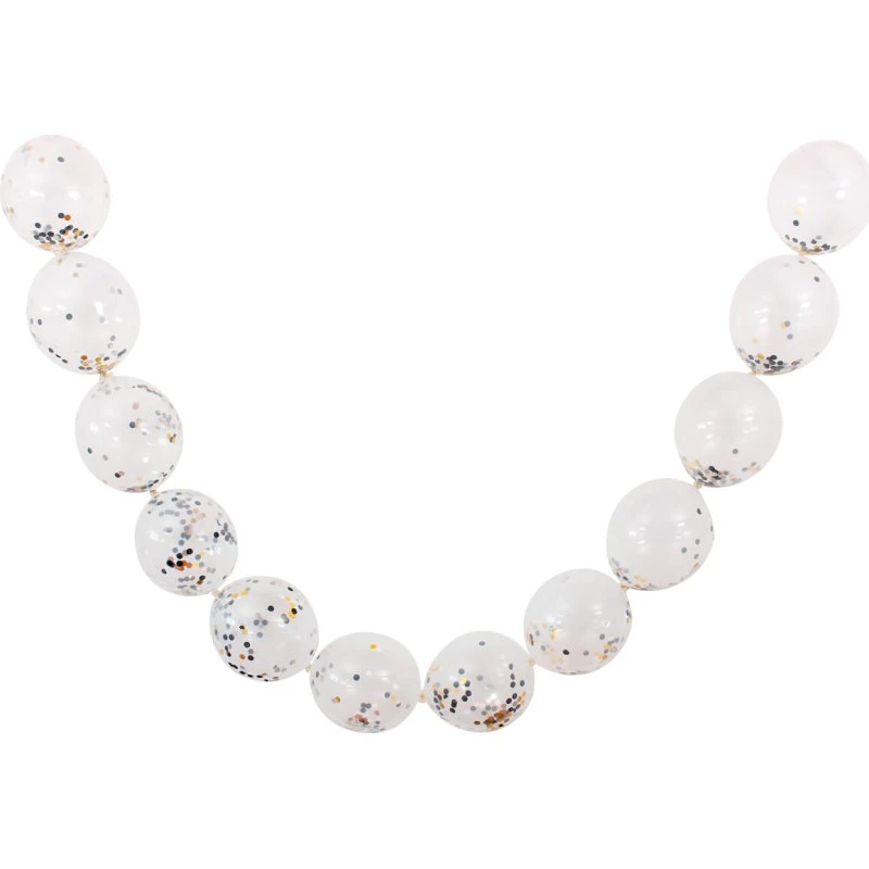 Link-konfettiballoner guld/sølv/sort 12 stk Ø30 cm