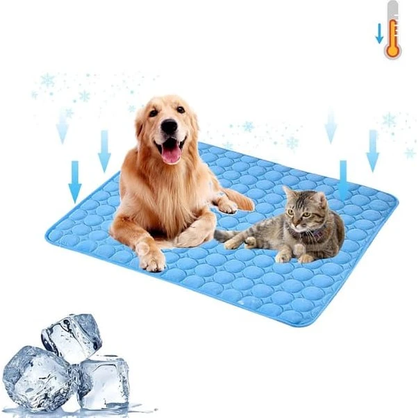 Selvkølende kølemåtte til hunde og katte, Blå, XL (100x70 cm)
