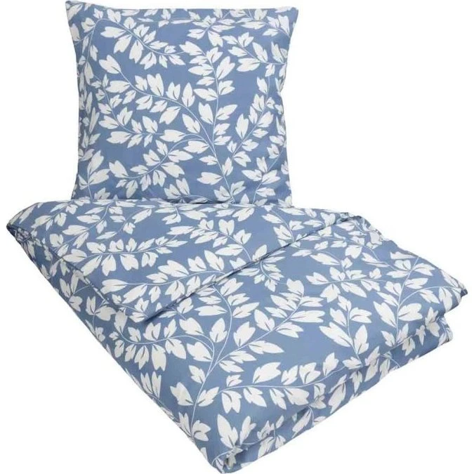 IN Style sengetøj 140x200 cm – Azure blå m. hvide blade