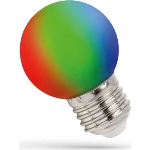 E27 RGB LED Kronepære G45 1W - Farveskiftende dekorationspære