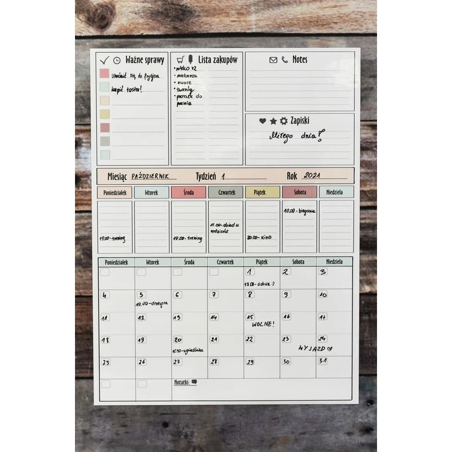 XXL Magnetisk Whiteboard Kalender Sæt (45x60 cm)