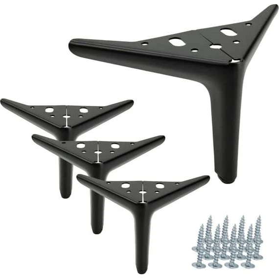 Anchor Elegant møbelben, matsort, 12 cm (4 stk.)