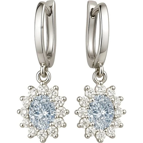 925 sølvøreringe med Swarovski krystal og kubisk zirkon