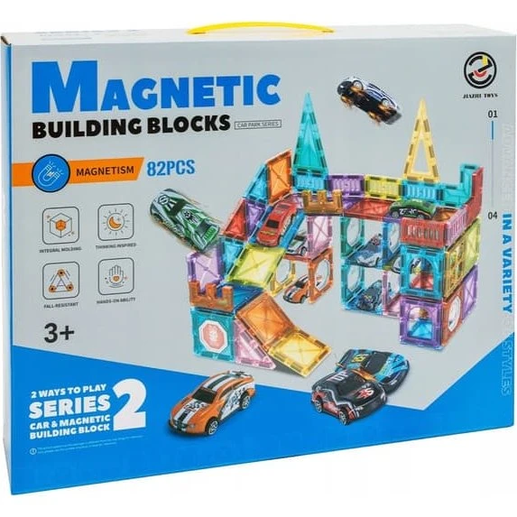 Magnetiske Byggeklodser Bilbane 82 stk. - Uddannelsesmæssigt Legetøj