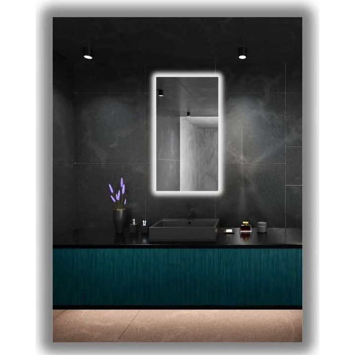 JM-Glass Bagbelyst LED-spejl 40x80 IP65 vandtæt