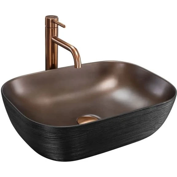 REA Belinda Håndvask - Børstet Kobber - 46,5x33,5x13,5 cm