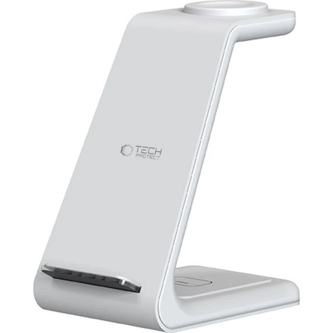 Tech-Protect QI15W-A36 3-i-1 Trådløs Oplader til Apple - Hvid