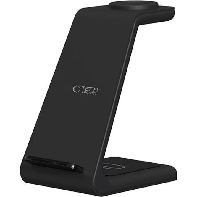 Tech-Protect QI15W-A36 3-i-1 Trådløs Oplader til Apple, Sort
