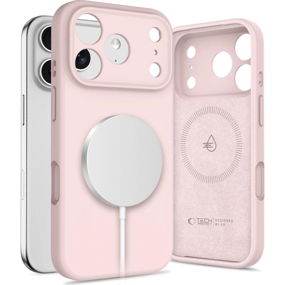 Tech-Protect Silicone MagSafe Case til iPhone 17 Pro - Pink