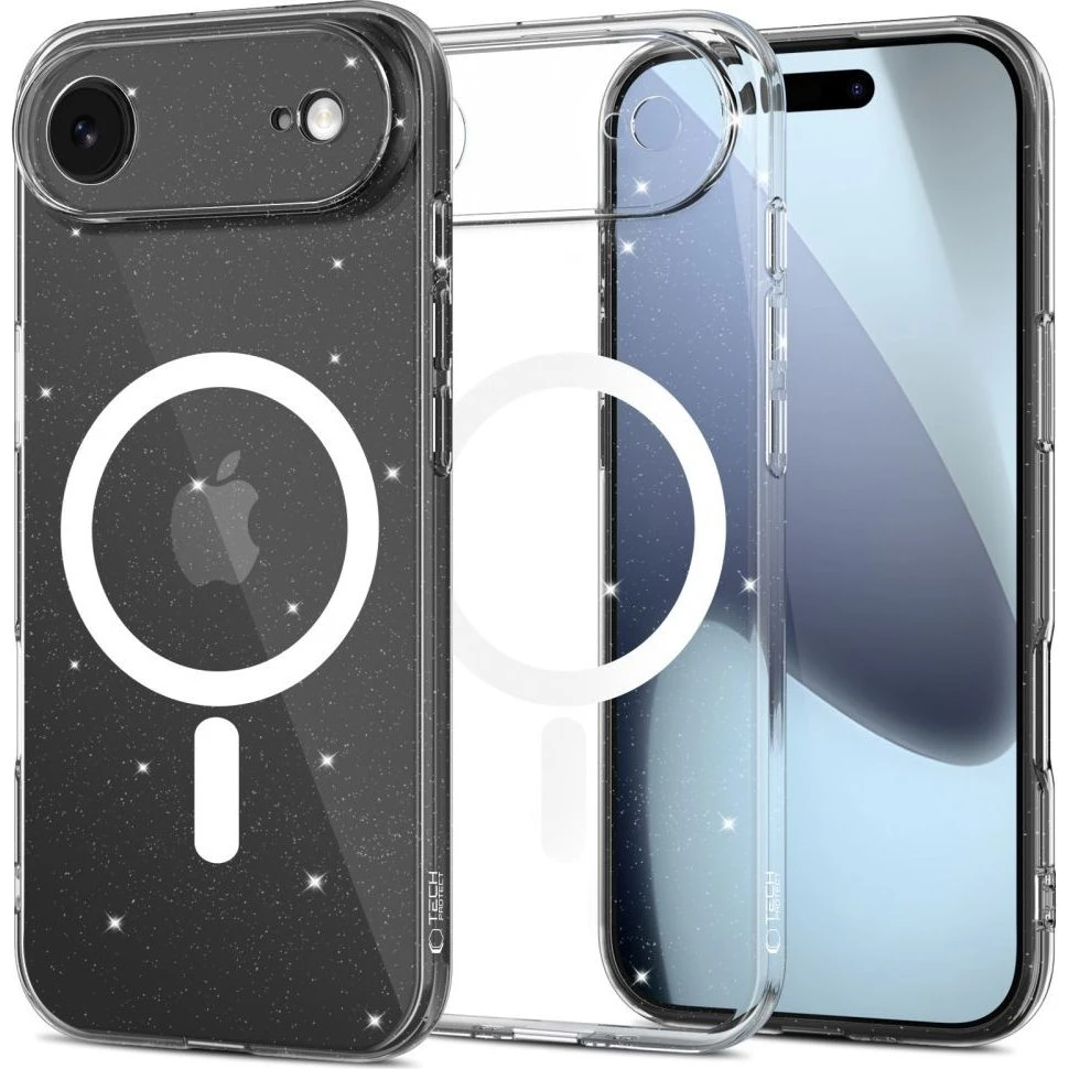Tech-Protect FlexAir MagSafe Case til iPhone 17 Air - Clear Glitter