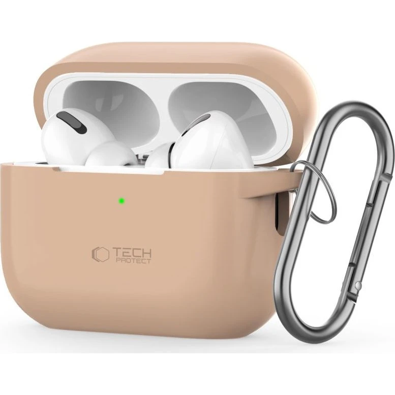 Tech-Protect Silicone Hook Case til Apple AirPods Pro 1/2 - Beige