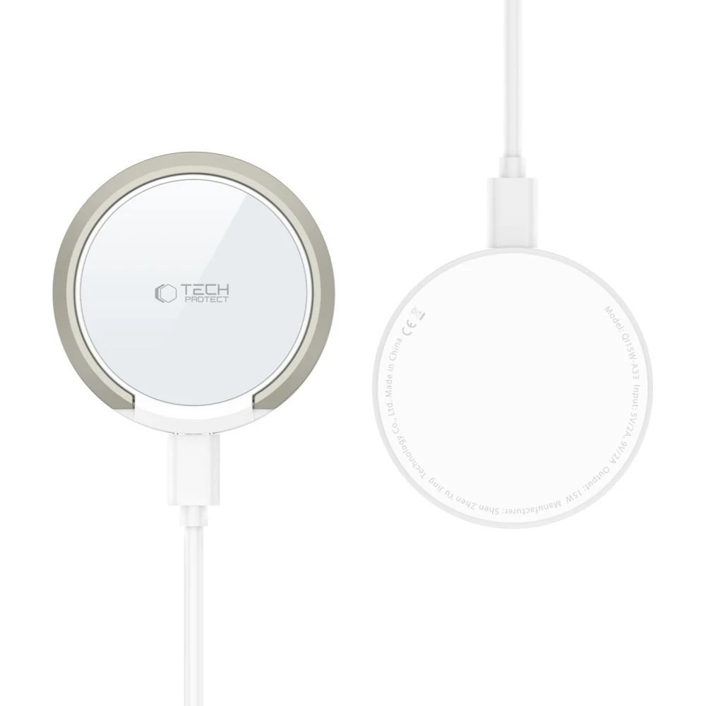 Tech-Protect QI15W-A33 MagSafe Trådløs Oplader med Stand - Hvid