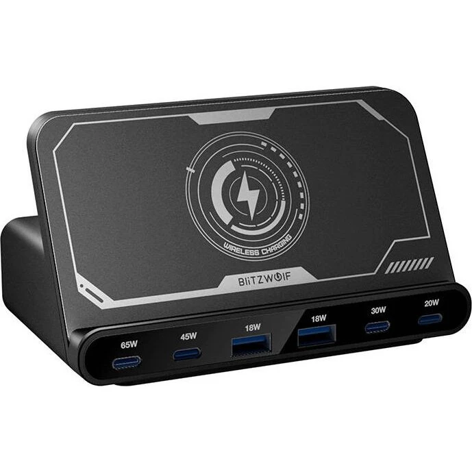 BlitzWolf BW-S27 160W Ladestation med 6 porte og 15W Trådløs Opladning