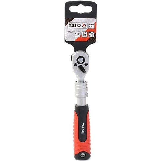 YATO Omskiftelig skralde YT-0297, 1/4" (6,3 mm), 72 tænder