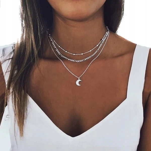 Celebrity Choker Halskæde Lang Boho Sølv 26