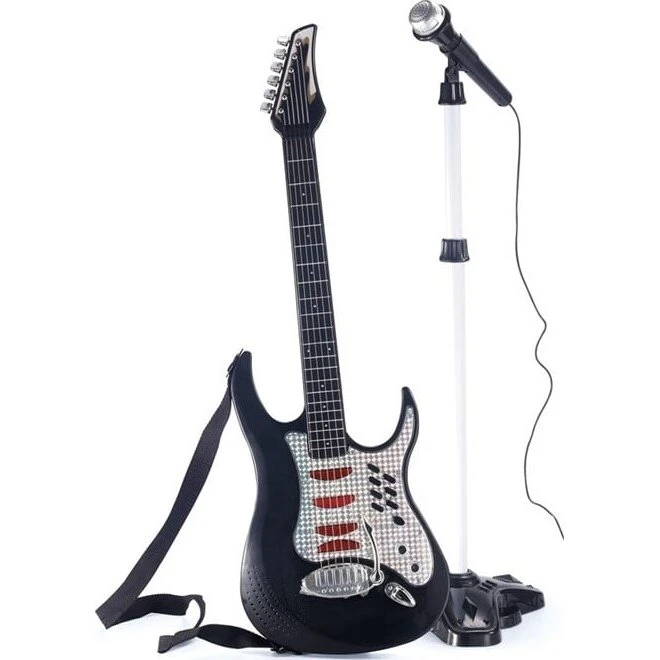 Junior elguitar til børn med mikrofon & stativ