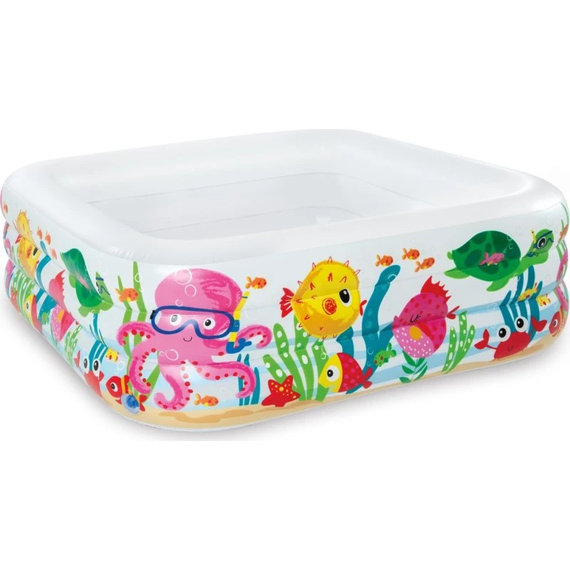 Intex Sea Aquarium kvadratisk børnepool 159x159x50 cm