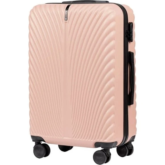 WINGS SWAN 24" Medium Kuffert - Lyserød med kodelås og 4 hjul