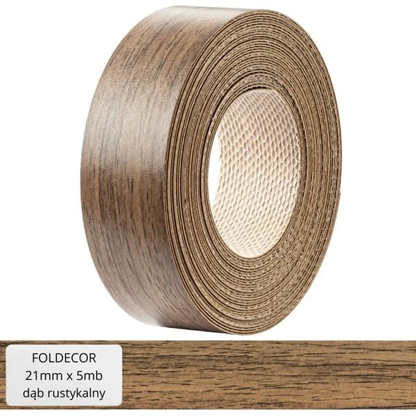 FOLDECOR Kantbånd Rustik Eg Melamin med Varmelim 21 mm (5 m)