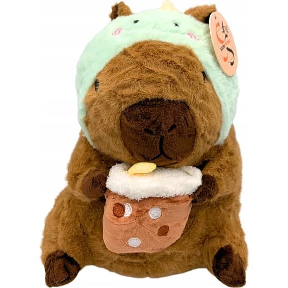 Capybara Dinosaur Shake Plysdyr - 30 cm, Lysebrun